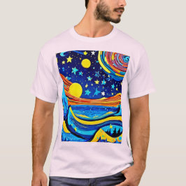 Camiseta Surrealismo nocturno estrellado