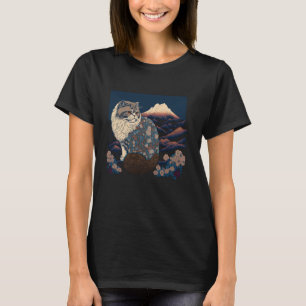 Camiseta Surrealismo Pintura Japonesa gato persa