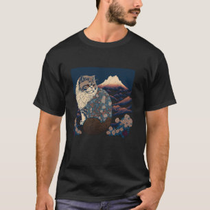Camiseta Surrealismo Pintura Japonesa gato persa