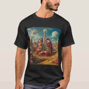 Camiseta Surrealismo Pulmones Florales