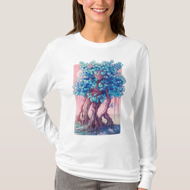 Camiseta Surrealista de Chica de árbol (Anverso)