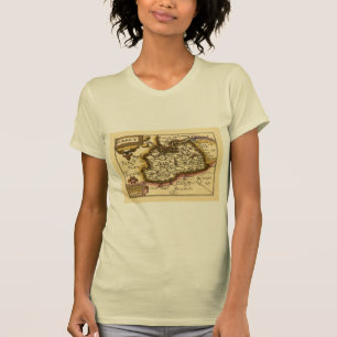 Camiseta Surrey County England Old Antiquarian Atlas Map