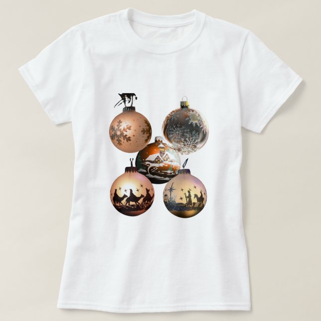 Camiseta Surtido de Adornos Navideños Clásicos (Diseño del anverso)