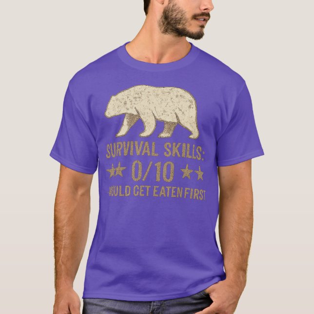 CAMISETA SURVIVAL SKILLS 0-10 – WOULD GET EATEN FIRST (Anverso)