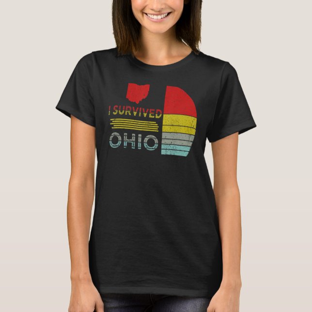 Camiseta Survived Ohio map Meme retro vintage angustiado (Anverso)