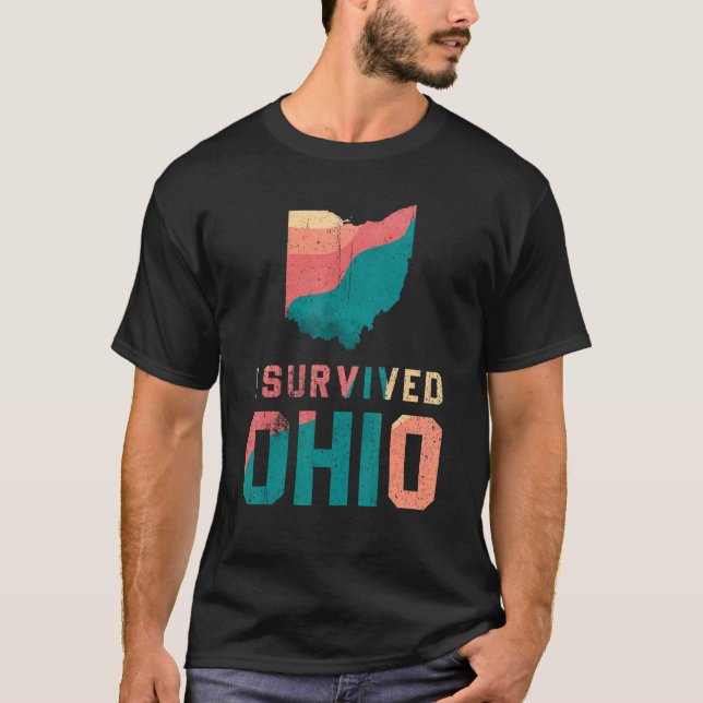 Camiseta Survived Ohio map Meme retro vintage angustiado (Anverso)