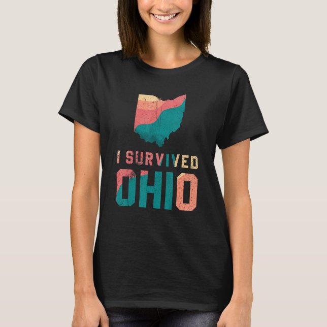 Camiseta Survived Ohio map Meme retro vintage angustiado (Anverso)