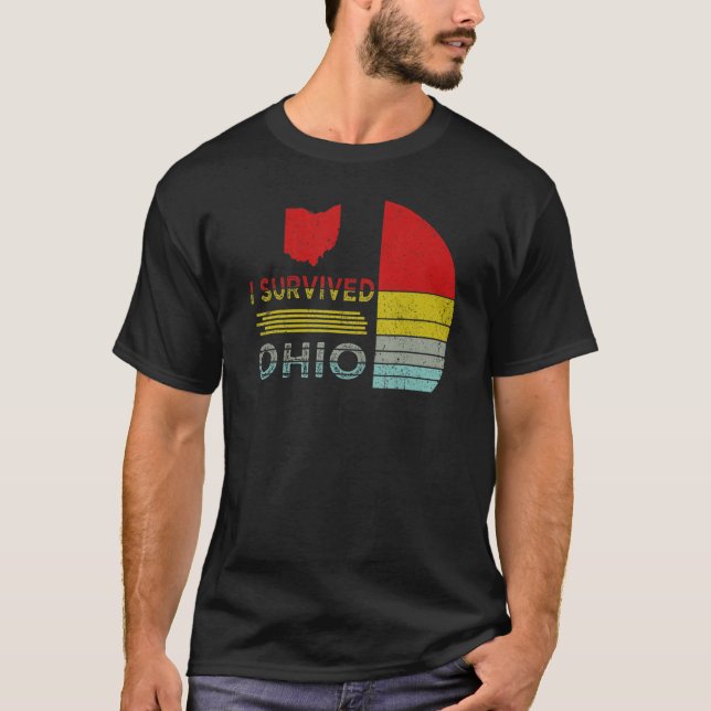 Camiseta Survived Ohio map Meme retro vintage angustiado (Anverso)