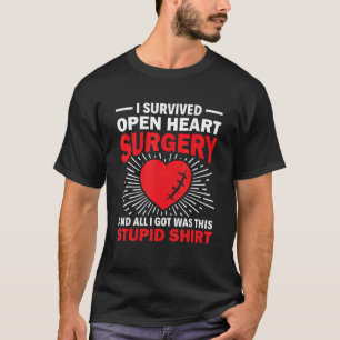 Camiseta Survived Open Heart Surgery Stupid Tee - Bypass He