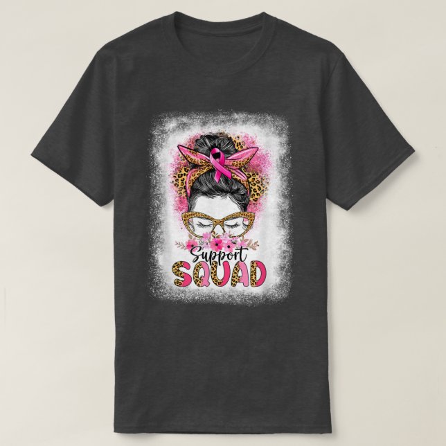 Camiseta Survivor Breast Cancer Awareness Support Squad Mes (Diseño del anverso)