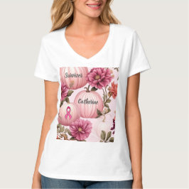 Camiseta Survivor Halloween de calabaza rosa