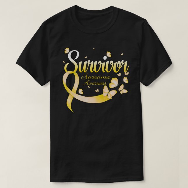 Camiseta Survivor Sarcoma Awareness Butterfly (Diseño del anverso)