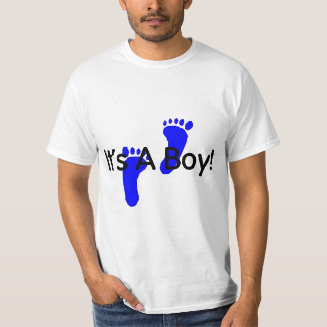 Camiseta Sus huellas de un bebé del muchacho (Anverso)