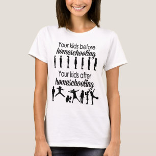 Camiseta Sus niños antes y después de Homeschooling