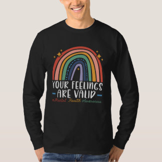 Camiseta Sus Sentimientos Son Válidos Conciencia de la Salu