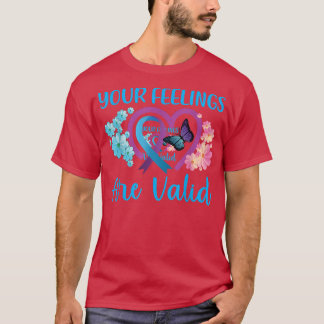 Camiseta sus sentimientos son válidos tee, conciencia de sa
