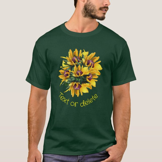 Camiseta Susan Flower Bouquet personalizada con ojos negros (Anverso)