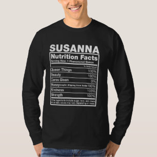 Camiseta Susanna Nutrition Facts T-Shirt Susanna Name Nacim