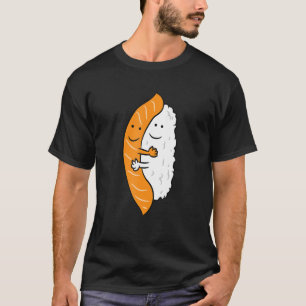 Camiseta Sushi abrazando a Salmon cute suhi japonés