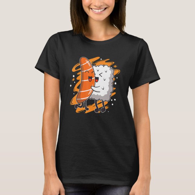 Camiseta Sushi abrazando la comida japonesa (Anverso)