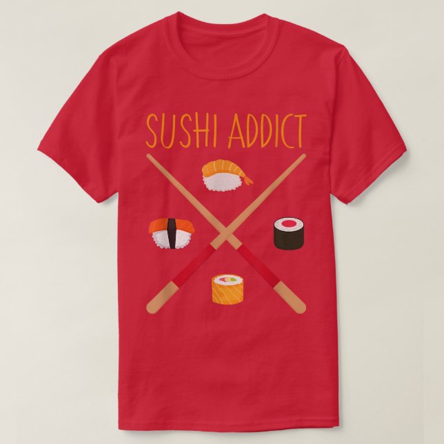 Camiseta Sushi adicta a la divertida comida japonesa de Cho (Diseño del anverso)