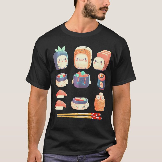 Camiseta Sushi Anime Kawaii japonés amante de la comida Ota (Anverso)