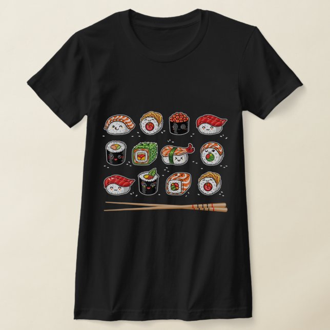Camiseta Sushi Anime Kawaii japonés amante de la comida Ota (Distribución)