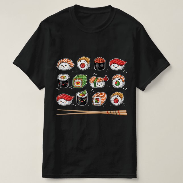 Camiseta Sushi Anime Kawaii japonés amante de la comida Ota (Diseño del anverso)