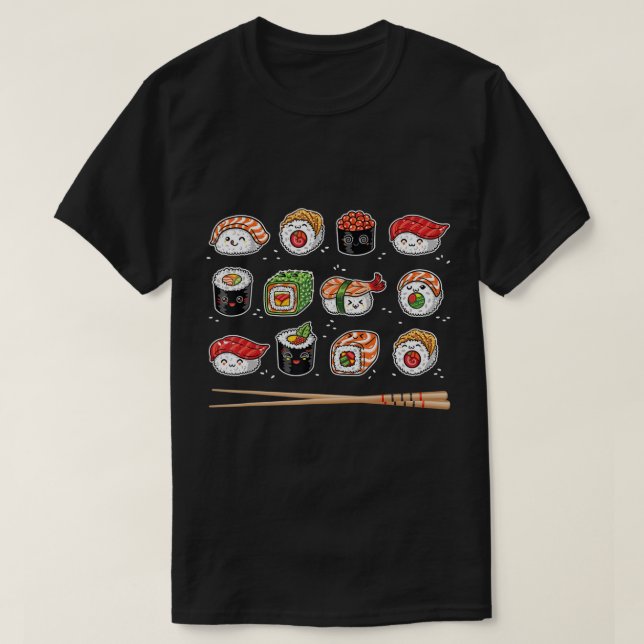 Camiseta Sushi Anime Kawaii japonés amante de la comida Ota (Diseño del anverso)