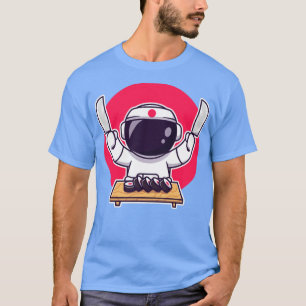 Camiseta Sushi astronauta suave con cuchillo