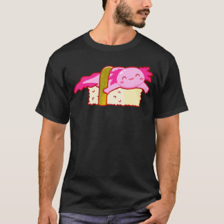 Camiseta Sushi Axolotl Kawaii Anime Cute Rosa Axolotl Japón
