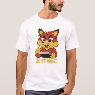 Camiseta Sushi Box - Cute Kawaii Anime Fox - japonés