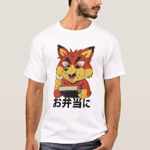 Camiseta Sushi Box - Cute Kawaii Anime Fox - japonés