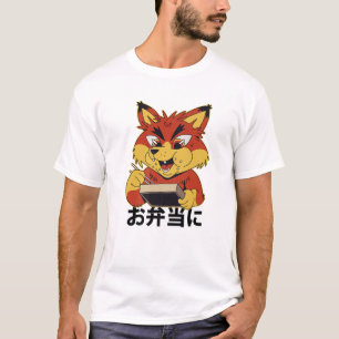 Camiseta Sushi Box - Cute Kawaii Anime Fox - japonés