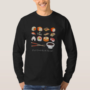 Camiseta Sushi Buena Comida Buenos Amigos Mono Divertido