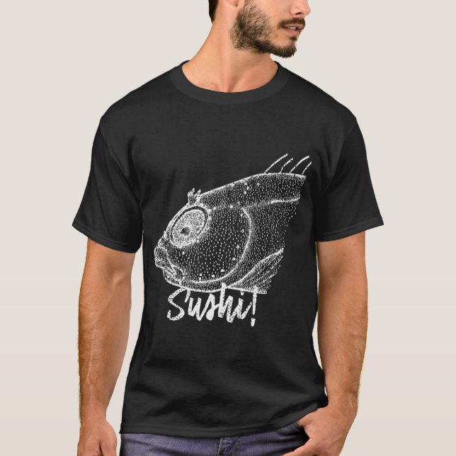 Camiseta ¡Sushi! Cabeza de pez (Anverso)