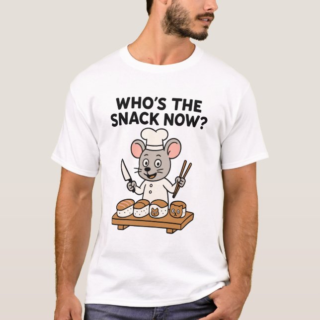 Camiseta Sushi Cat And Mouse - Who's The Snack Now T-Shirt (Anverso)