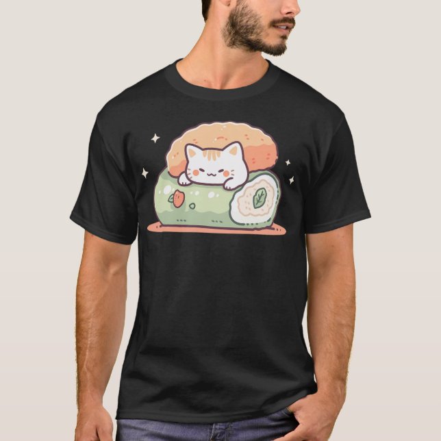 Camiseta Sushi Cat Kawaii (Anverso)