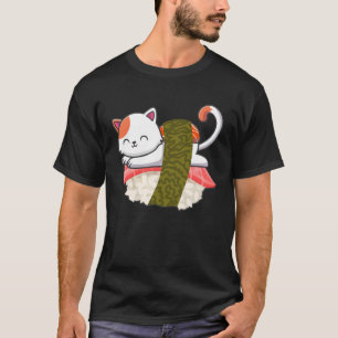 Camiseta Sushi Cat Kitty Kitten Comida japonesa de sashimi