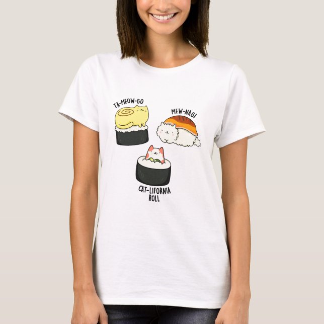 Camiseta Sushi Cats divertidos Sushi Pun (Anverso)