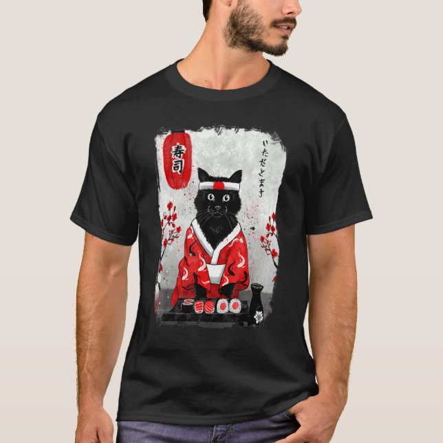 Camiseta Sushi Chef Cute Kitchen Kitty (Anverso)