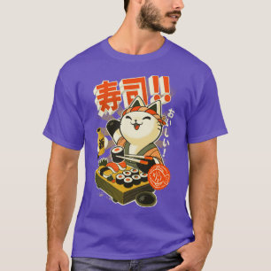 Camiseta Sushi Chef Cute Kitchen Restaurante Japonés Kitty