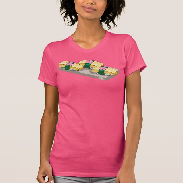 Camiseta Sushi con flores rosas (Anverso)