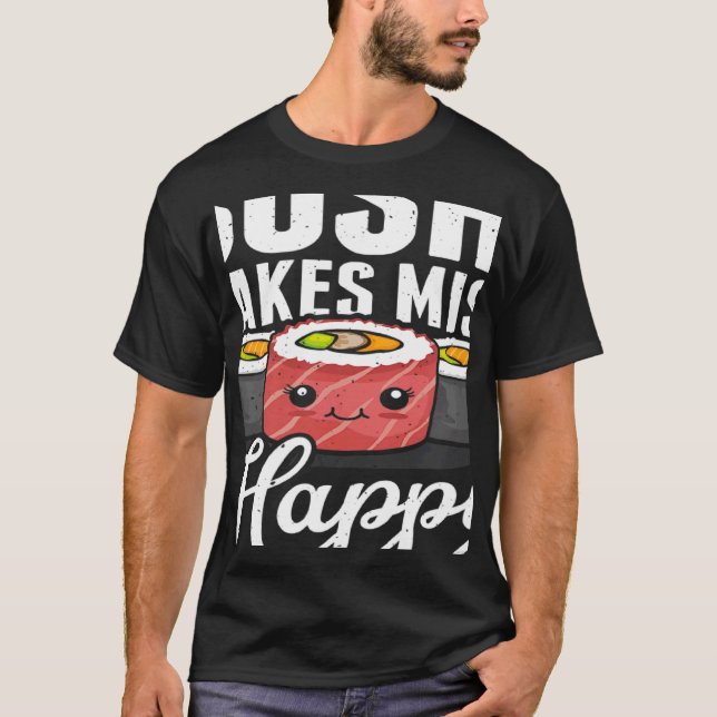 Camiseta Sushi da alegría a la comida japonesa (Anverso)