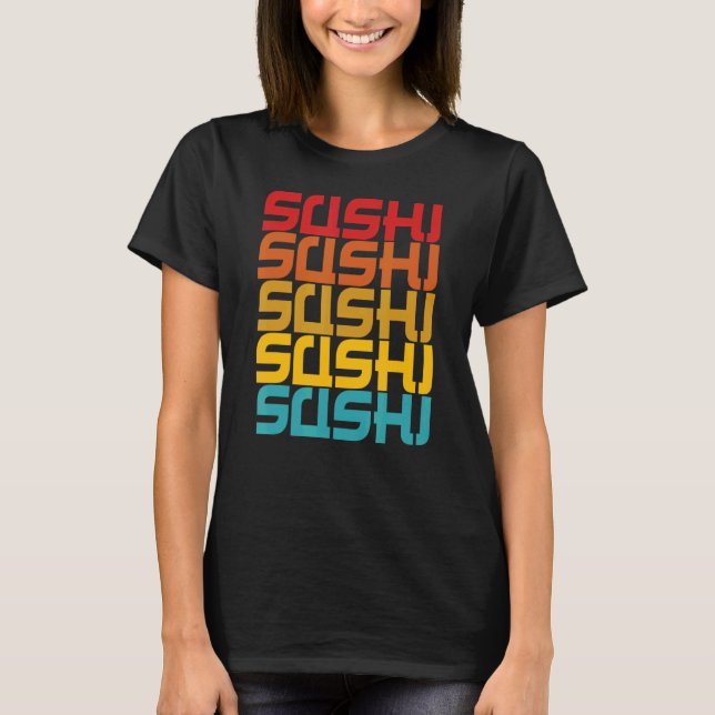 Camiseta Sushi de comida japonesa retro vintage (Anverso)