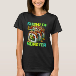 Camiseta sushi de diseño de monstruo