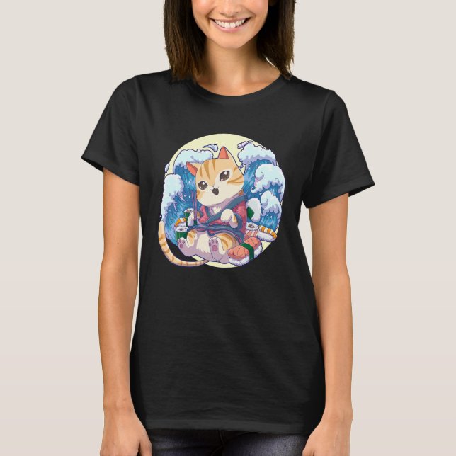 Camiseta Sushi de gato japonés Neko (Anverso)