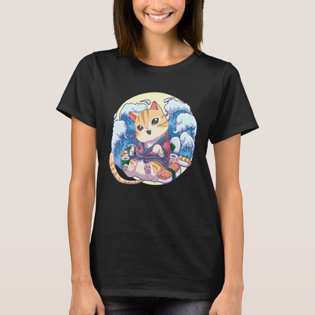 Camiseta Sushi de gato japonés Neko (Anverso)