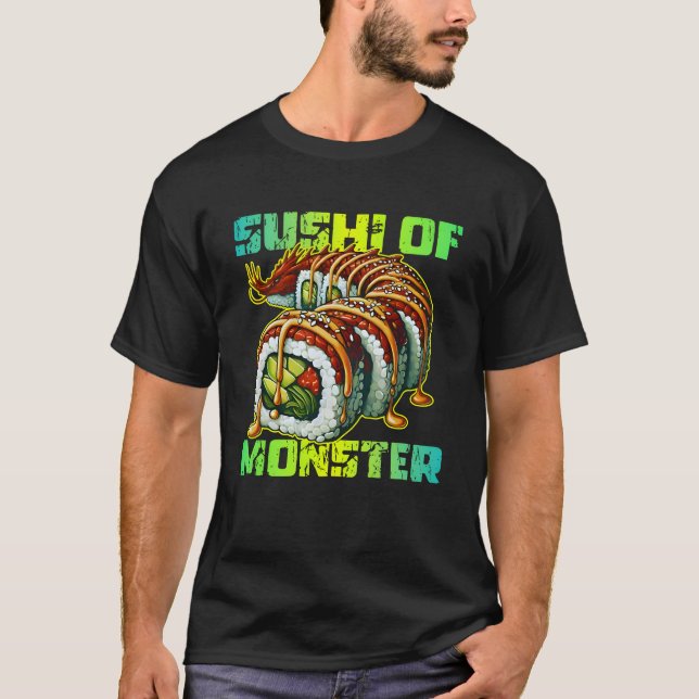 Camiseta sushi de monstruo (Anverso)