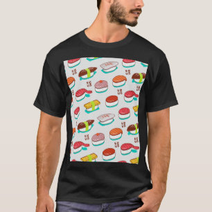 Camiseta Sushi de nigiri de época, patrón de doodle
